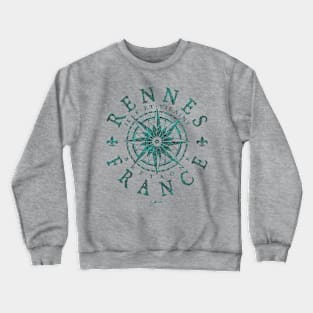 Rennes, Brittany, France, Compass Rose Crewneck Sweatshirt